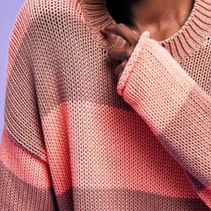 Aerie raw sienna striped sweater size small